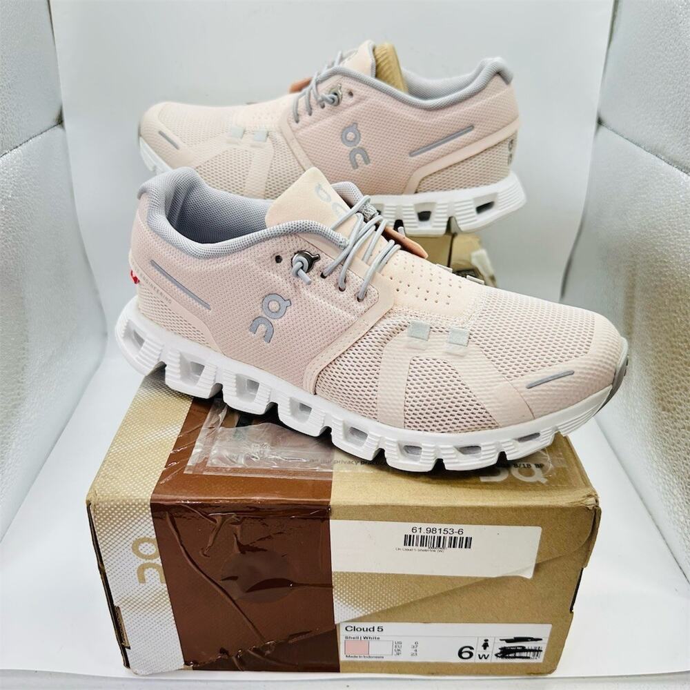 On Running Cloud 5 Shell/White Sneakers | Women’s Size 6 US | New Damaged Box - Picture 1 of 9